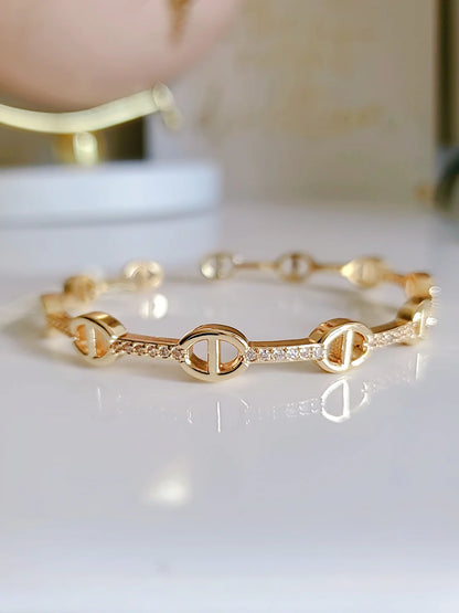 Gold Chain Bangle Bracelet