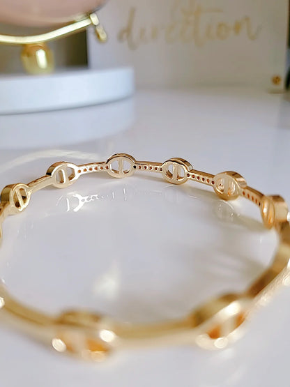 Gold Chain Bangle Bracelet