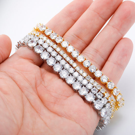 3MM-5MM Bracelets Women 925 Sterling Silver Jewelry Moissanite Diamond Wedding Party Bracelet 